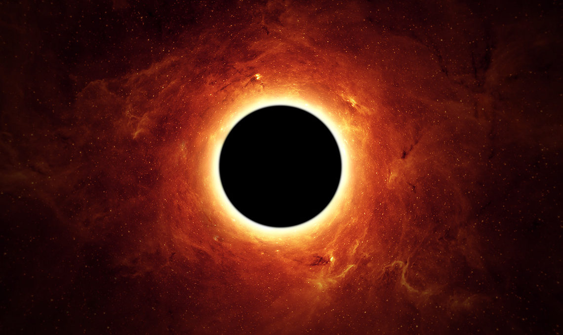 Image of a black hole in space